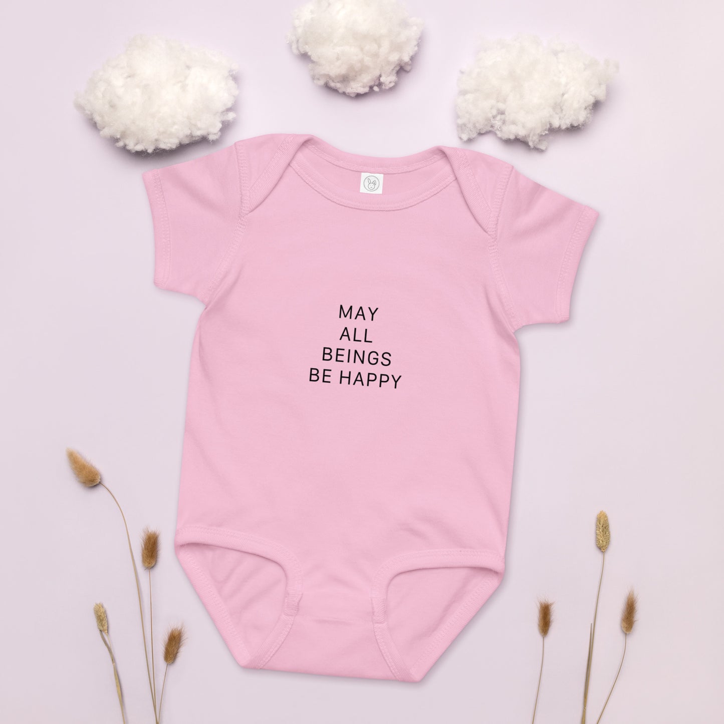 Short Sleeve Happy Baby Onesie - 7 colors