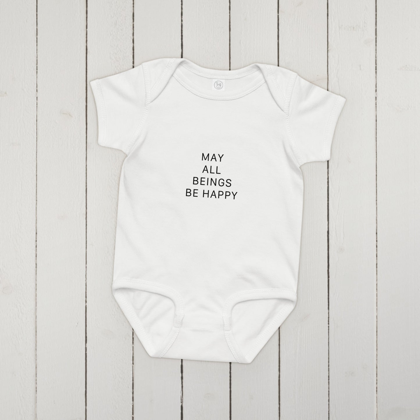 Short Sleeve Happy Baby Onesie - 7 colors